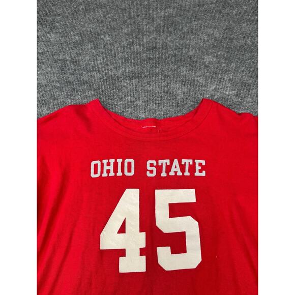 Vtg 70s Ohio State Buckeyes #45 Football Jersey T-Shirt Single Stitch Red Sz M-L - Picture 2 of 16